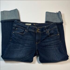 Kut from the Kloth Dark Blue Boyfriend Jeans Folded Cuff Sz 6